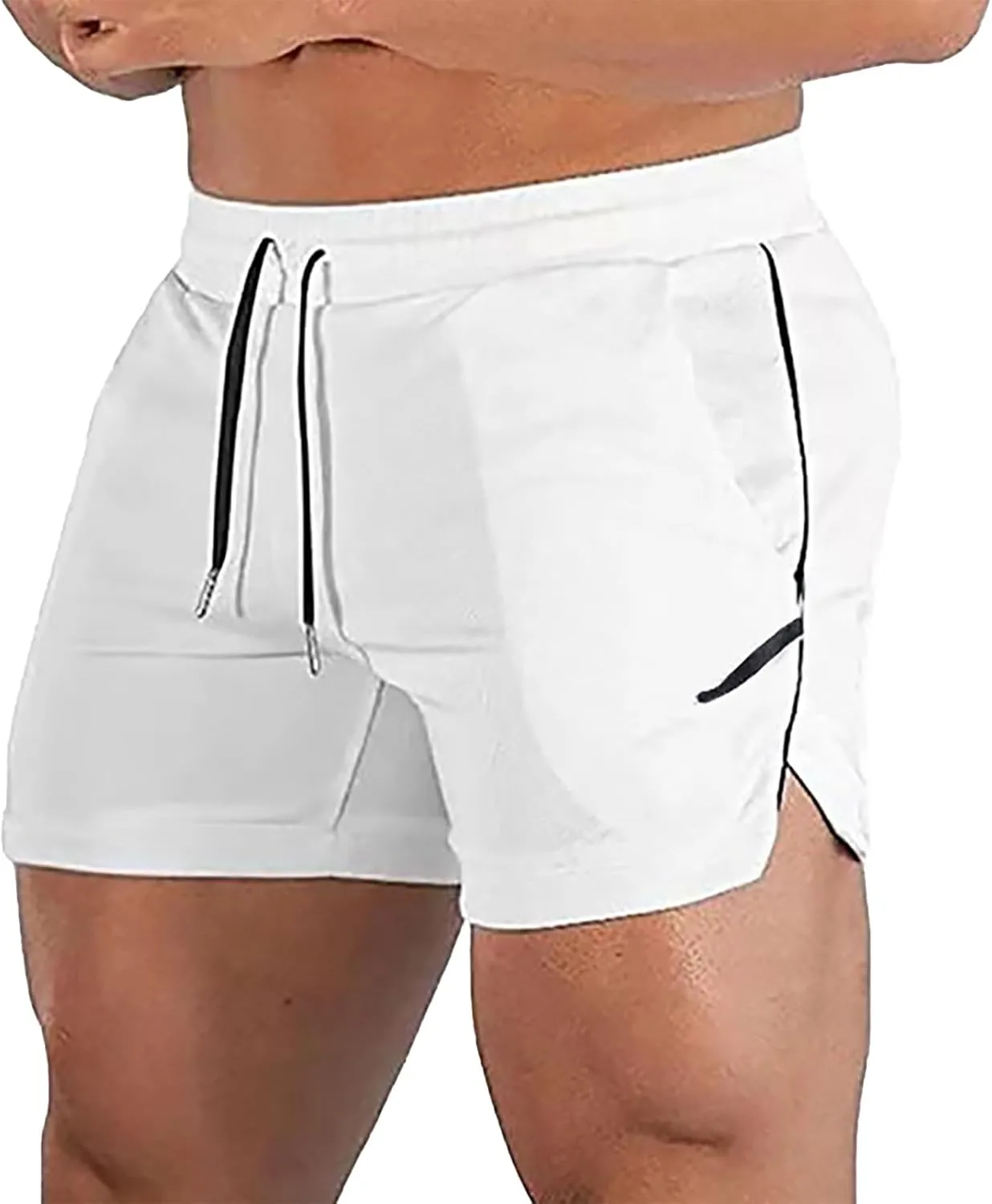 Mens Fitness Shorts Lightweight Quick Drying Combat Track Expandable Drawstring Capris Gym Bodybuilding Yoga Muscle Pant 2024