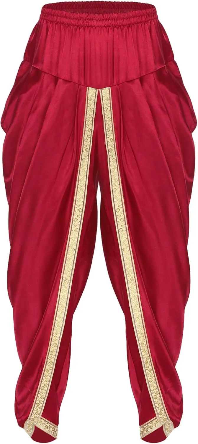 Mens Harem Pants Satin Yoga Beach Baggy Summer Trousers