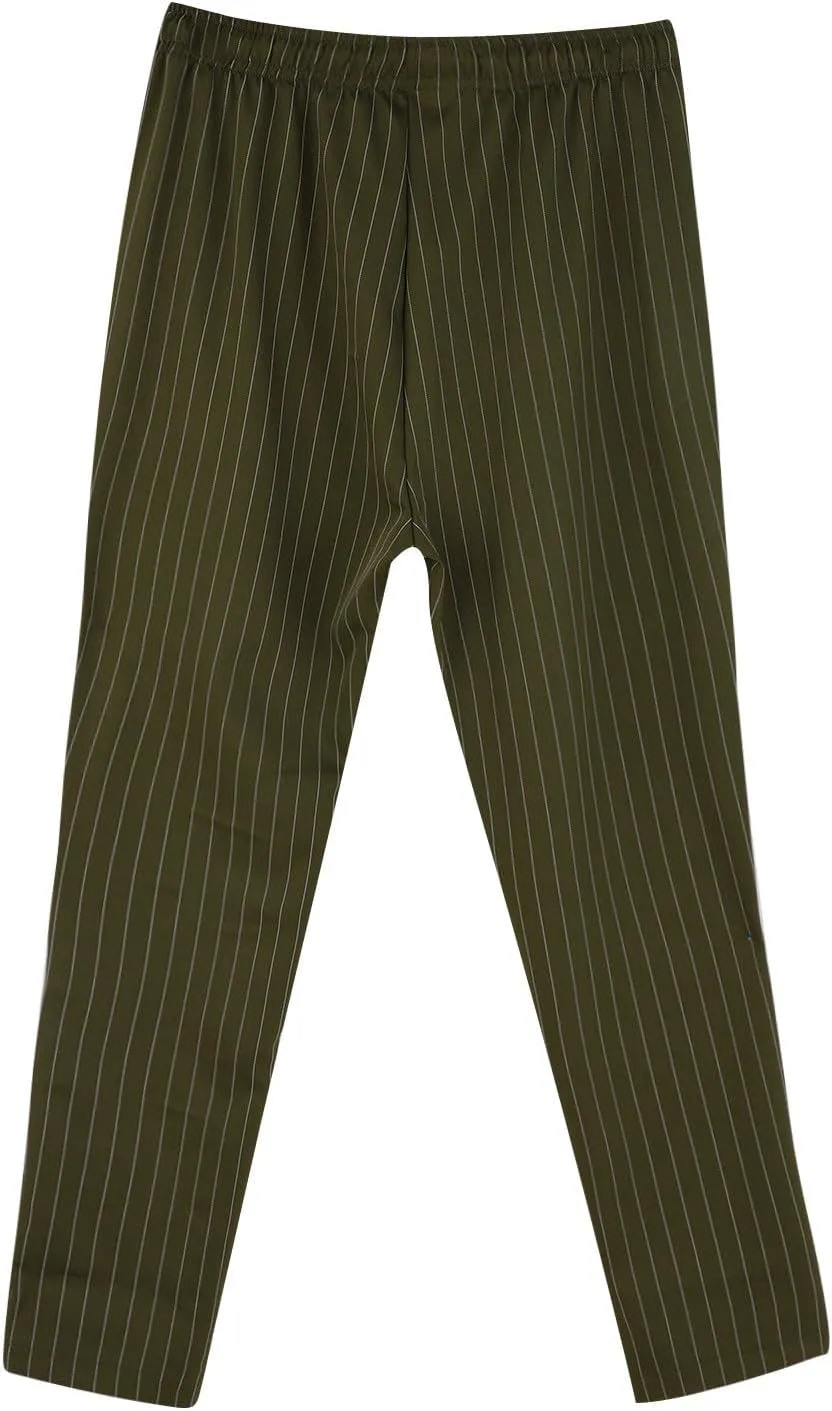 Mens Lightweight Casual Pants Striped Tight Stretch Quick Drying Outdoor Street Trousers Drawstring High Waisted Tapered Pant
