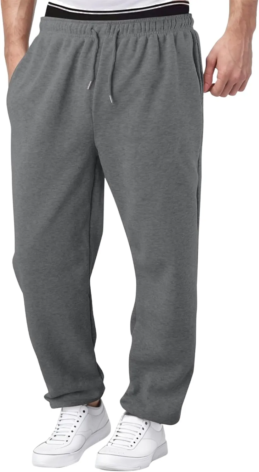 Men's Pants Casual Plus Size Jogger Gym Athletic Sweatpants Loose Elasticated Waistband Lounge Pant