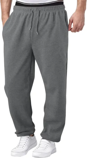 Men's Pants Casual Plus Size Jogger Gym Athletic Sweatpants Loose Elasticated Waistband Lounge Pant