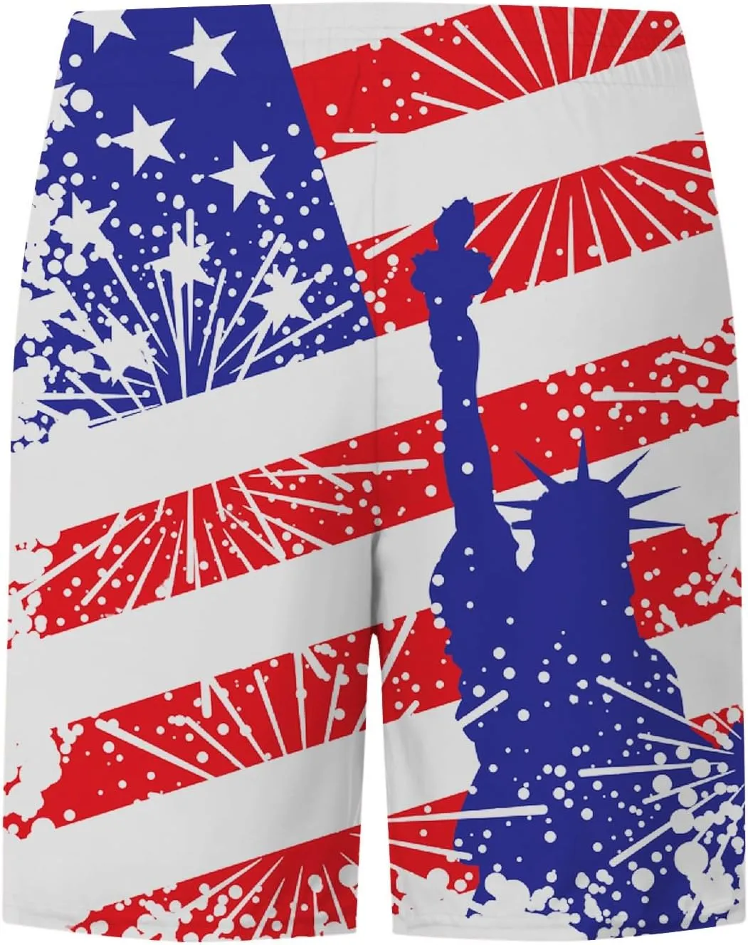 Mens Patriotic Graphic Shorts Independence Day Drawstring Elastic Waisted Casual Capris Combat Lightweight Drying Sportwear