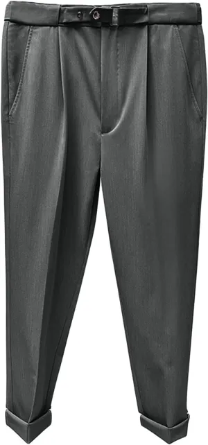 Men's Slim Fit Dress Pant Stretch Flat Front Traveler Long Pant Fashion Casual Business Chino Pants (36,Grey)