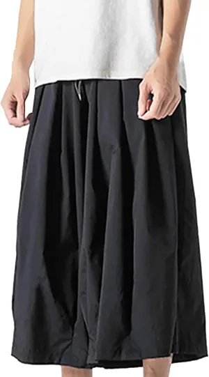 Men's Straight Wide Leg Harun Cargo Pants Neutral Gradient Casual Bell Bottoms Chinos Pants Men Slim Fit (03-Black, M)