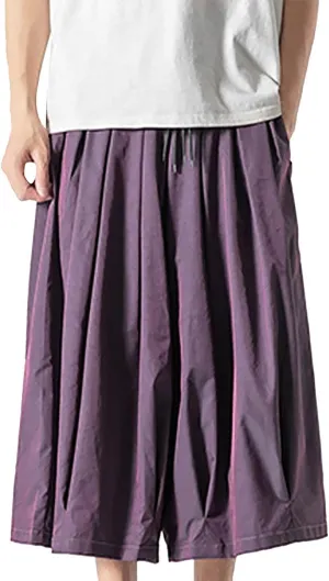 Men's Straight Wide Leg Harun Cargo Pants Neutral Gradient Casual Bell Bottoms Chinos Pants Men Slim Fit (03-Purple, XL)