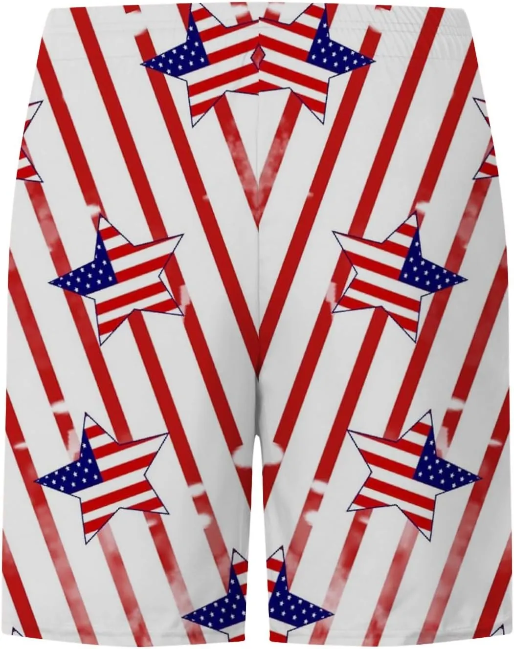 Mens Summer Shorts Independence Day Patriotic Print Casual Loose Pants USA Flag 4th of July Lightweight Combat Sports Capris