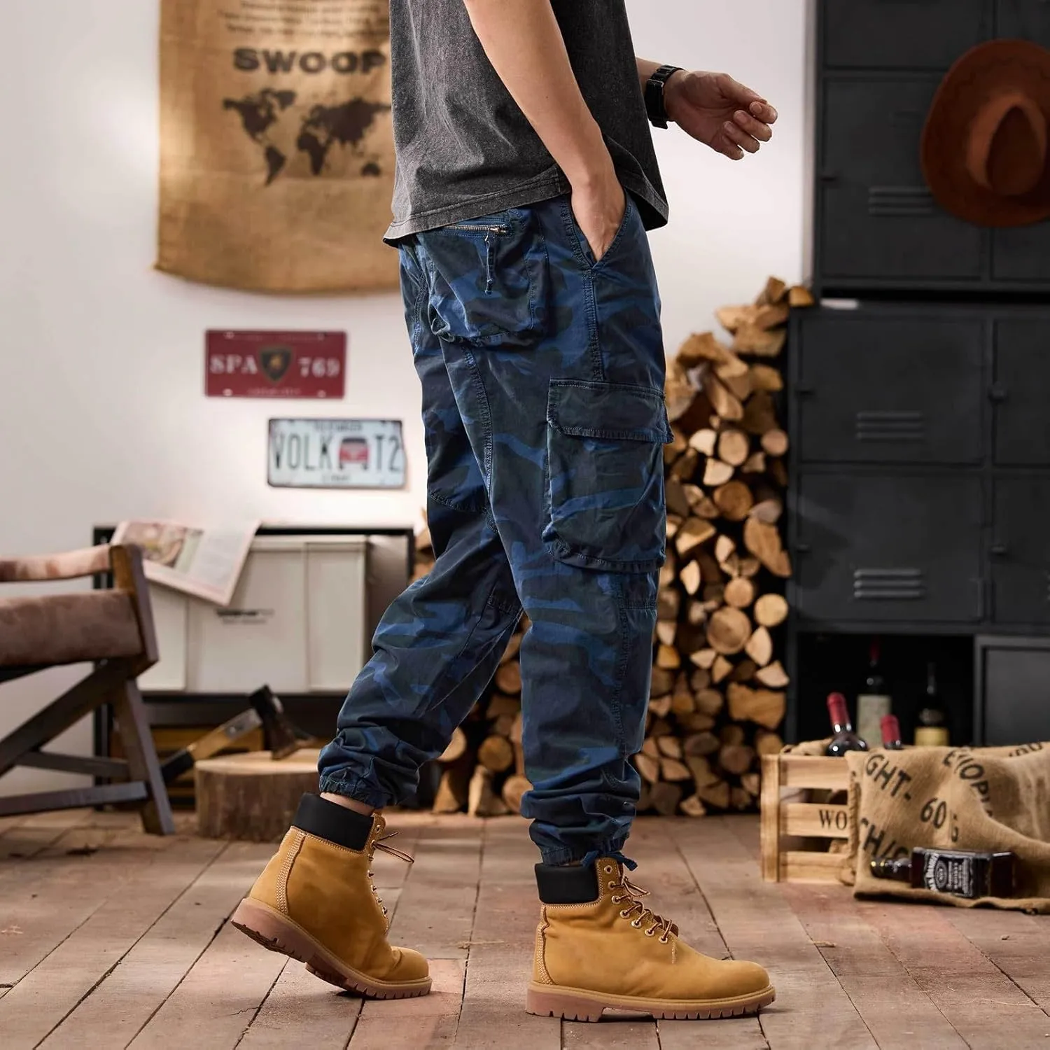 Men's Tactical Pants Ripstop Cargo Pants Lightweight Work Hiking Trousers Outdoor Pockets Fishing Military Pants