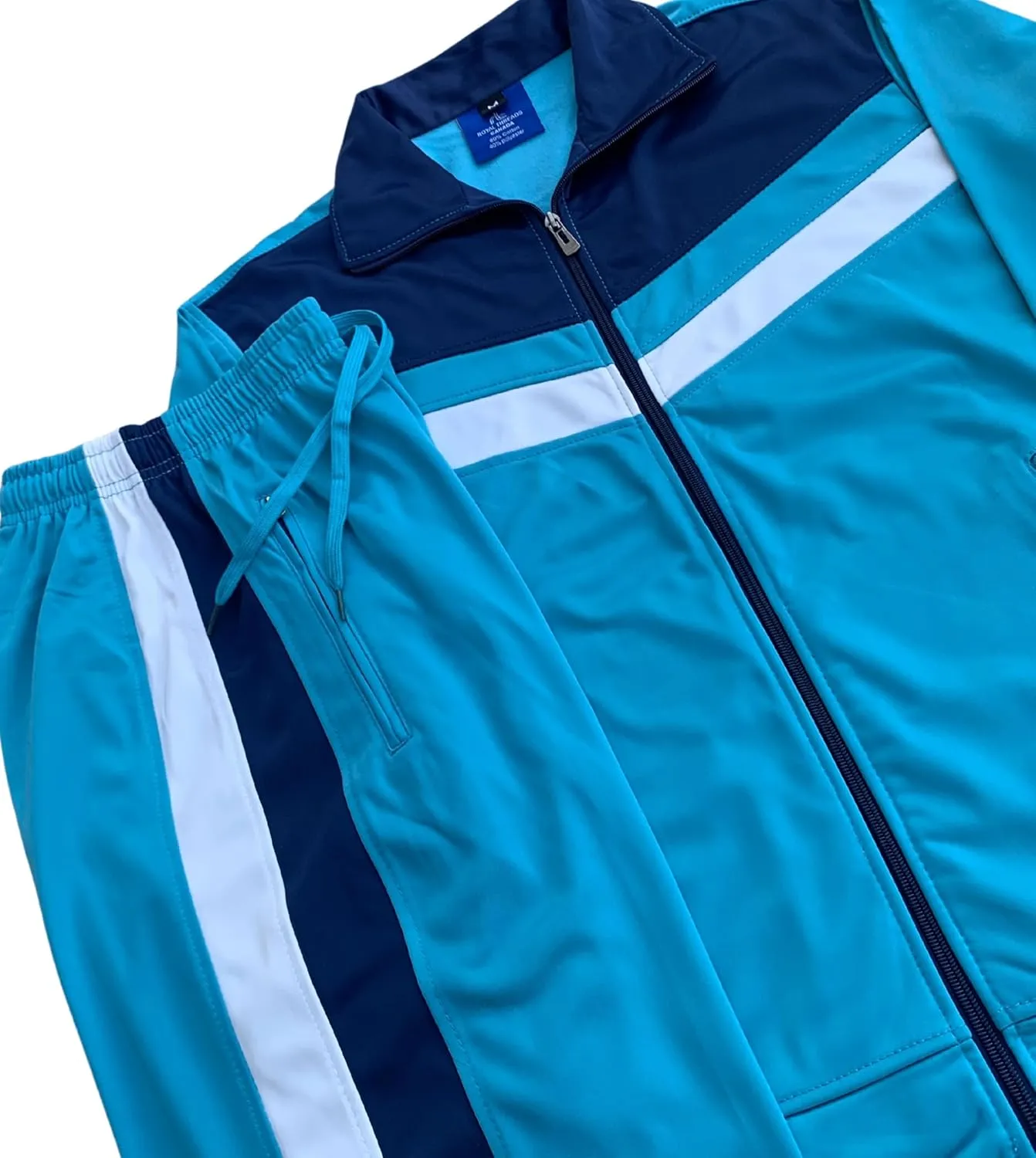 Men's Tracksuit Warm-Up 2-piece Retro Style Track Jacket & Pants Matching Set