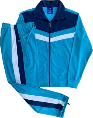 Men's Tracksuit Warm-Up 2-piece Retro Style Track Jacket & Pants Matching Set