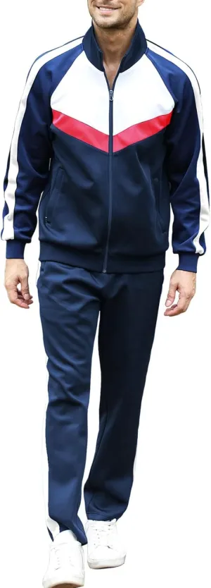 Men's Tracksuits Set 2 Piece Athletic Full Zip Track Suits Workout Jogging Sweatsuit Sets for Men