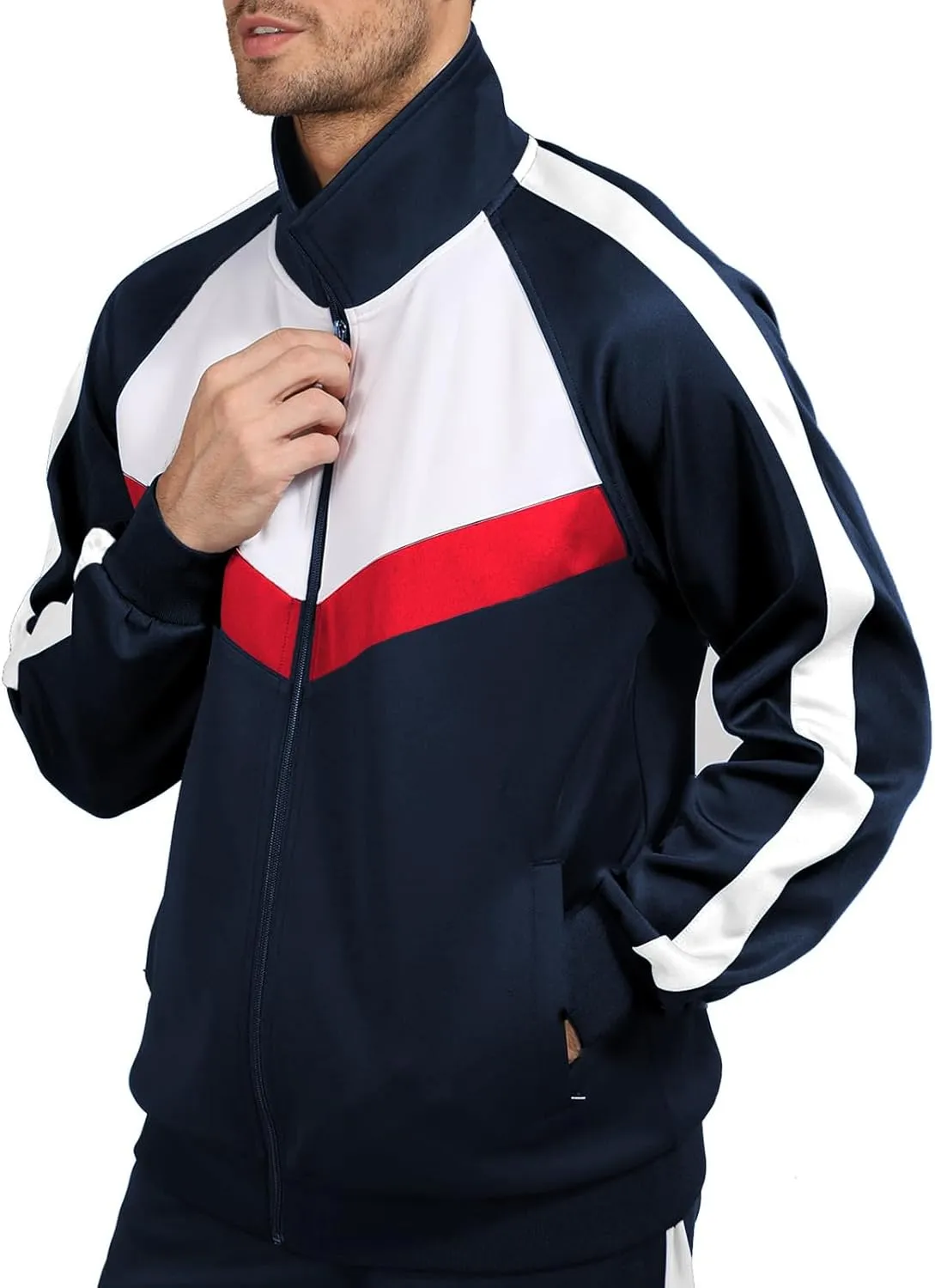 Men's Tracksuits Set 2 Piece Athletic Full Zip Track Suits Workout Jogging Sweatsuit Sets for Men