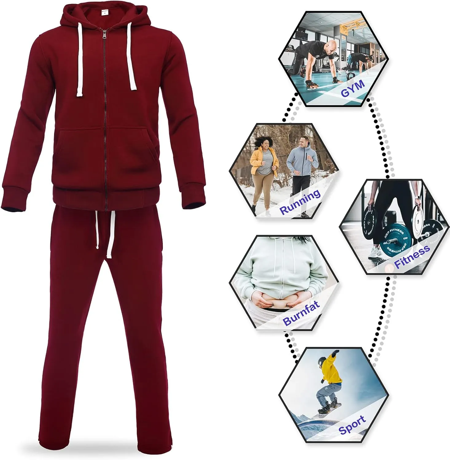Men's Tracksuits Sweatsuits 2 Piece Casual Sweat Jogging Suit Set Athletic Full Zip Hoodies and Sweatpant Outfits