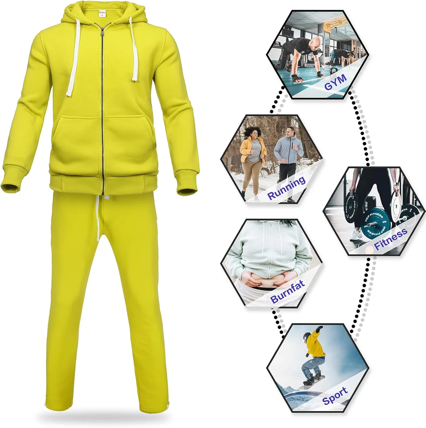Men's Tracksuits Sweatsuits 2 Piece Casual Sweat Jogging Suit Set Athletic Full Zip Hoodies and Sweatpant Outfits