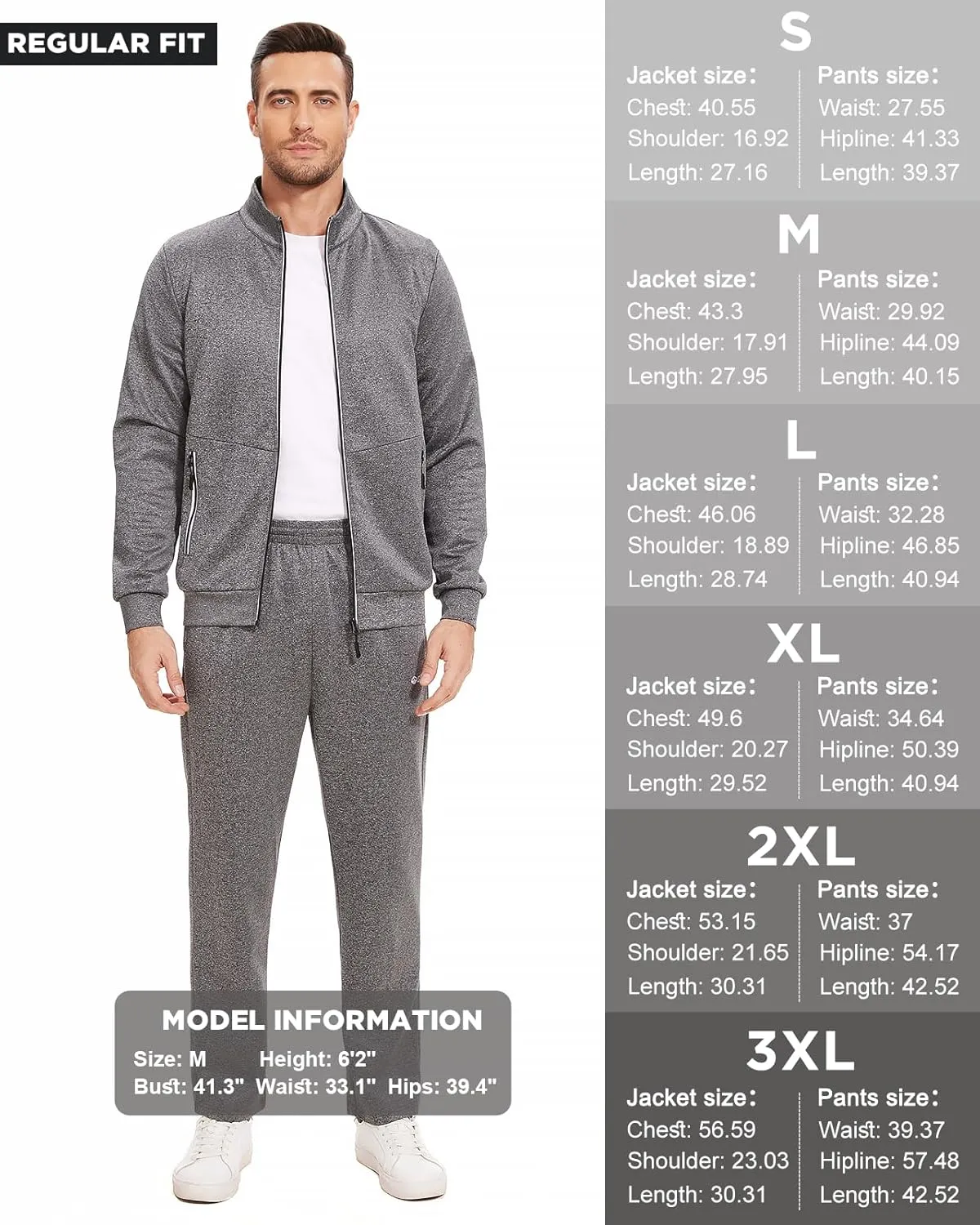 Men's Tracksuits Sweatsuits for Men Track Suits 2 Piece Set Casual Running Jogging Warm Up Full Zip Sweat Suits