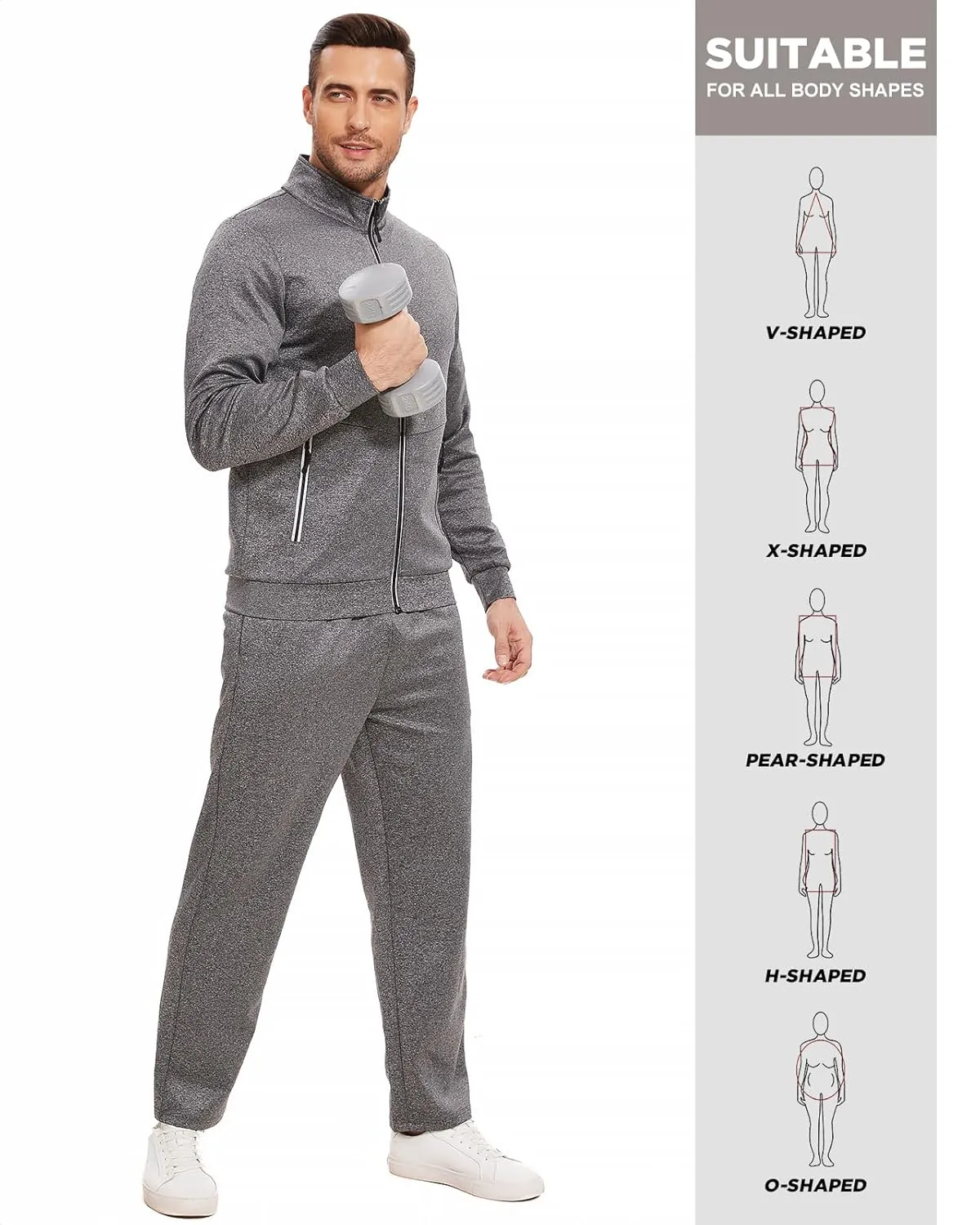 Men's Tracksuits Sweatsuits for Men Track Suits 2 Piece Set Casual Running Jogging Warm Up Full Zip Sweat Suits