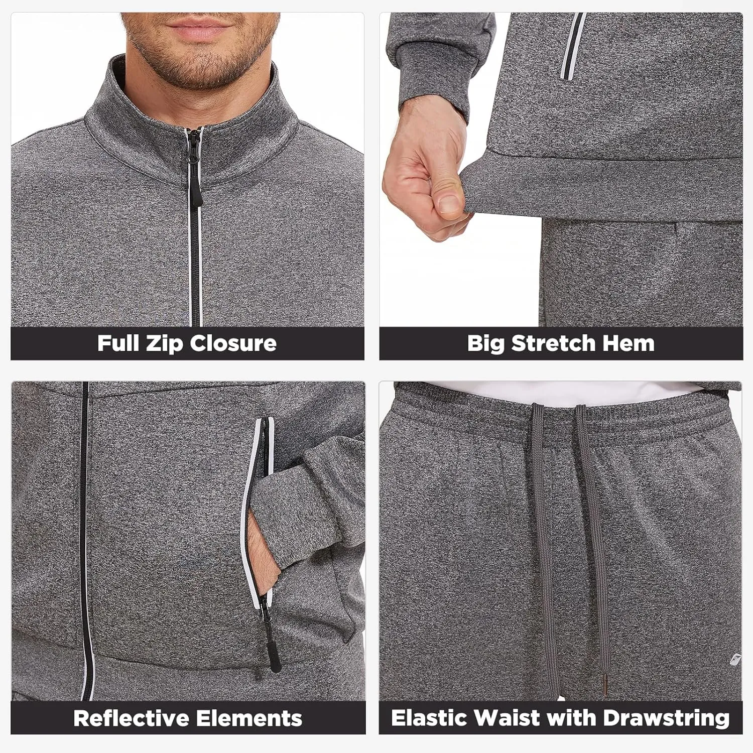Men's Tracksuits Sweatsuits for Men Track Suits 2 Piece Set Casual Running Jogging Warm Up Full Zip Sweat Suits