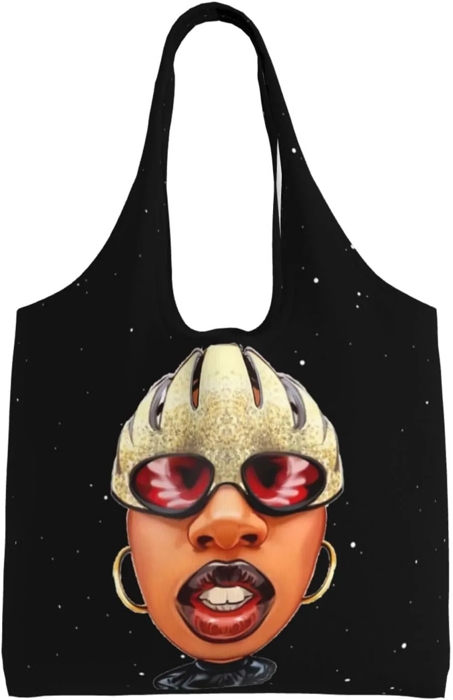 Missy Musics Elliott Shoulder Canvas Tote for Women Weekender Handbag Reusable Grocery Shopping Bag