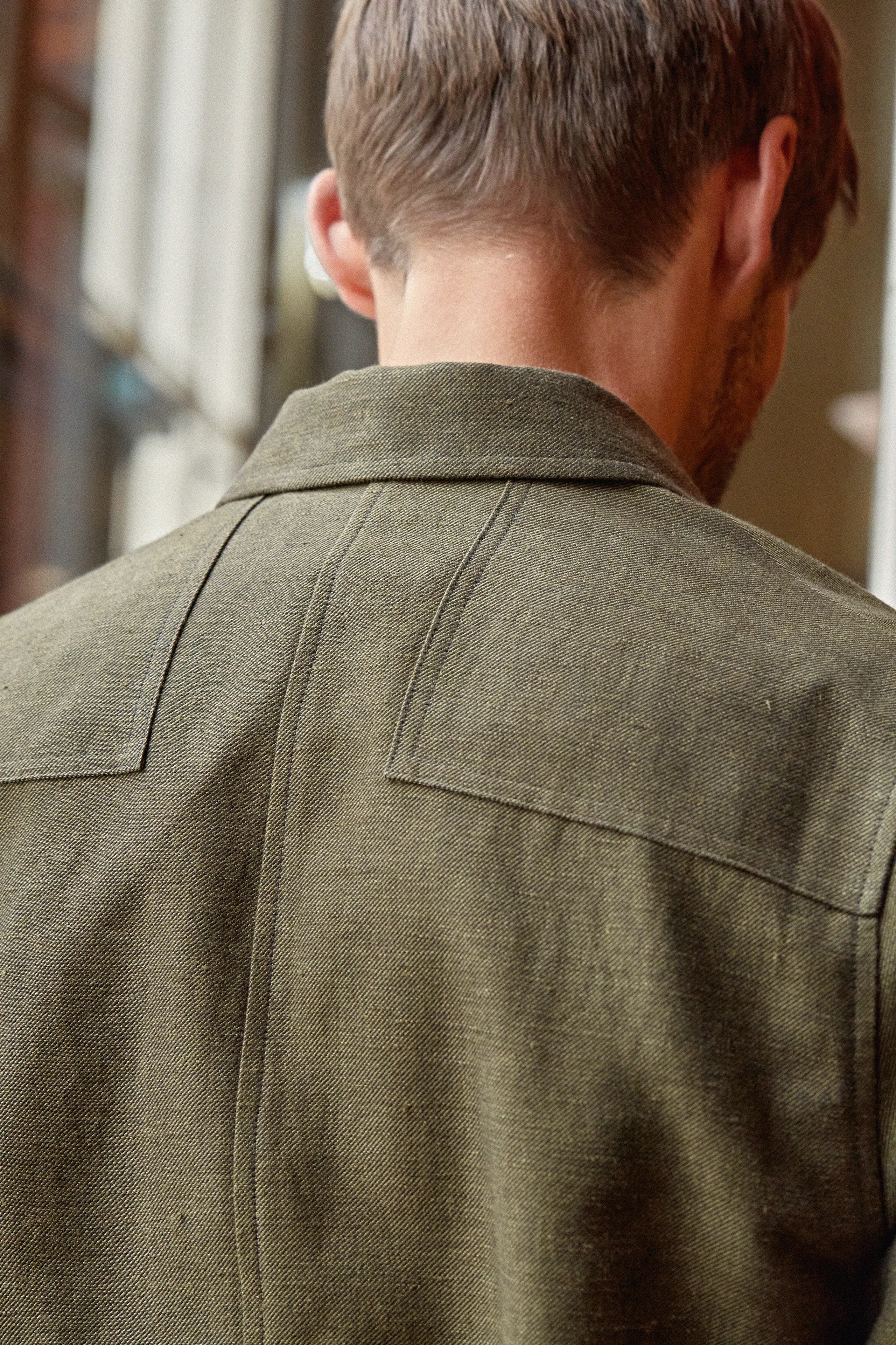 OWE overshirt winter linen olive