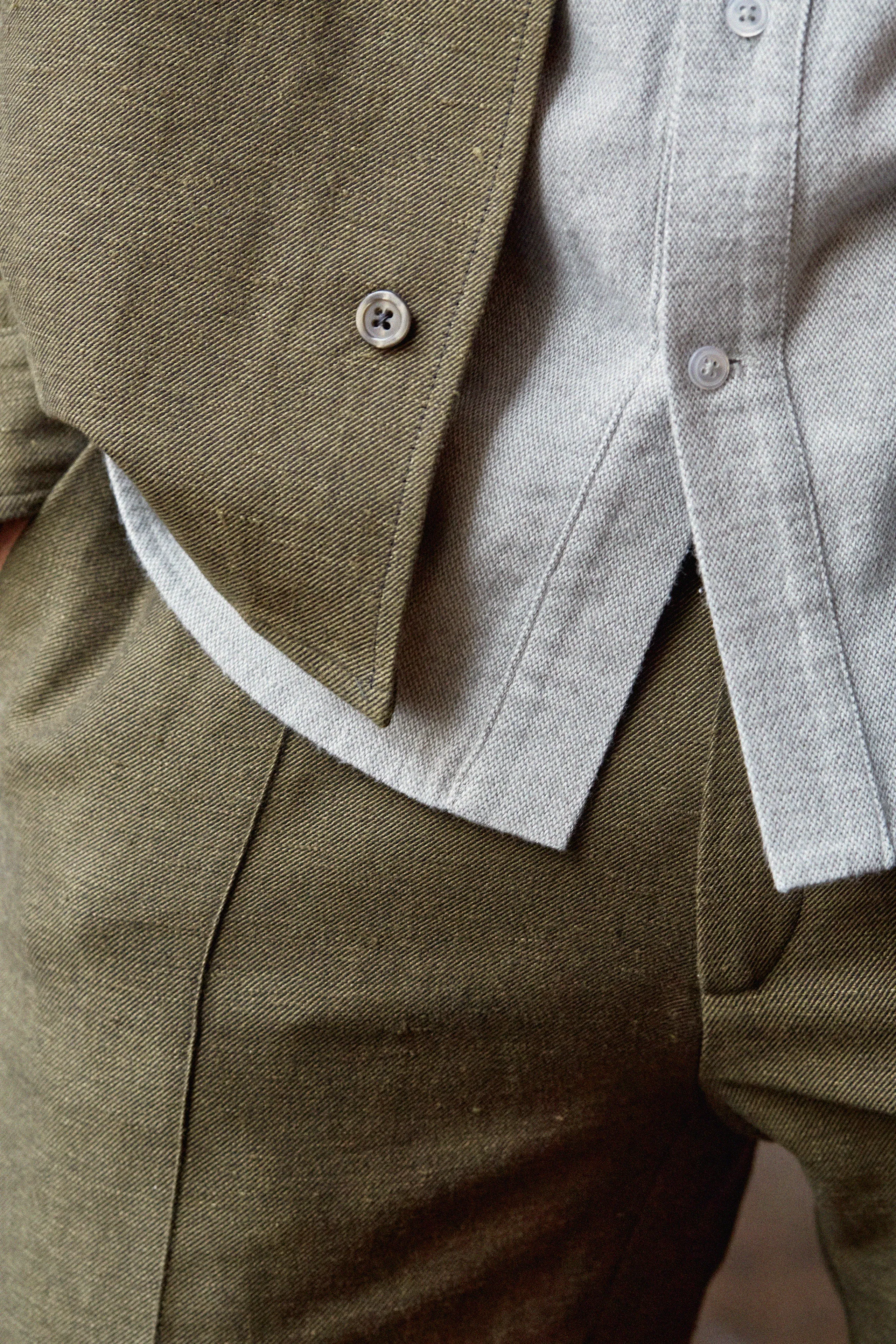 OWE overshirt winter linen olive