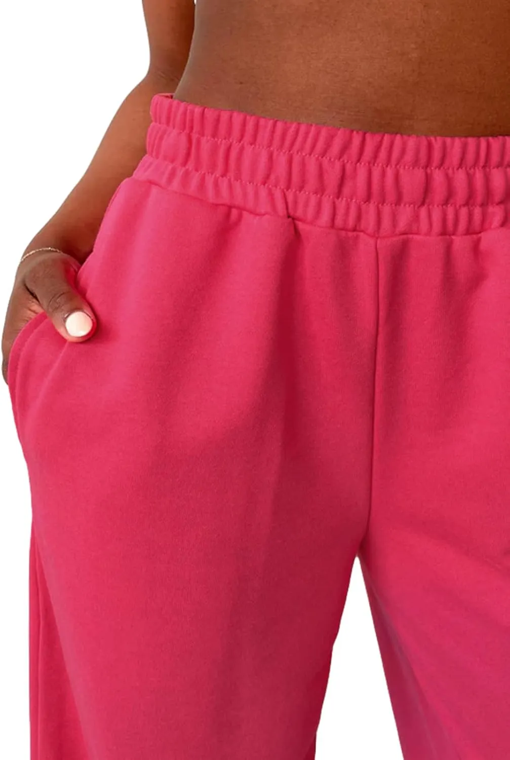 Owl's-Yard Women Wide-Leg Pants Elastic High Waist Loose Trousers Teen Girls Baggy Straight Leg Sweatpants Fall Bottom