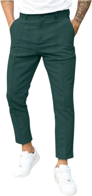 Plaid Dress Pants for Men Slim Fit Dress Pants Stretch Regular Fit Business Casual Fashion Golf Pencil Chinos Pants