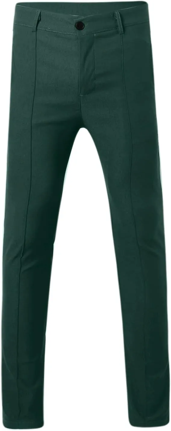 Plaid Dress Pants for Men Slim Fit Dress Pants Stretch Regular Fit Business Casual Fashion Golf Pencil Chinos Pants