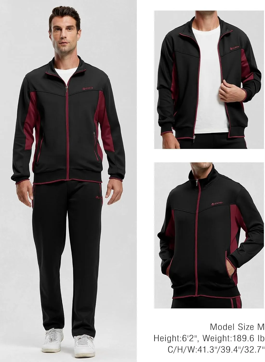 Rdruko Men's Tracksuit Sweatsuits 2 Piece Set Athletic Jogging Gym Activewear Sweat Track Suits Sets