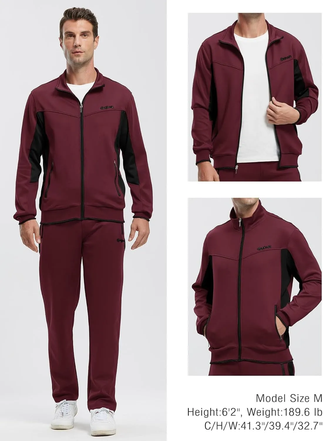 Rdruko Men's Tracksuit Sweatsuits 2 Piece Set Athletic Jogging Gym Activewear Sweat Track Suits Sets