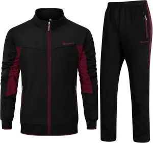 Rdruko Men's Tracksuit Sweatsuits 2 Piece Set Athletic Jogging Gym Activewear Sweat Track Suits Sets