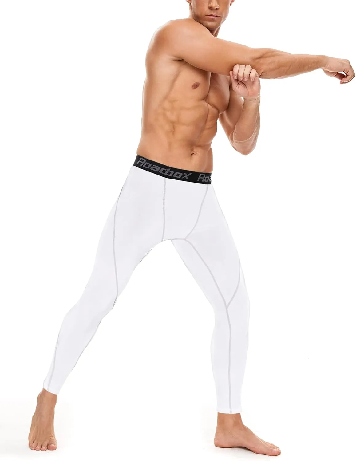 Roadbox 1, 2 or 3 Pack Men's Compression Pants Athletic Base Layer Cycling Tights Leggings for Running Yoga Basketball