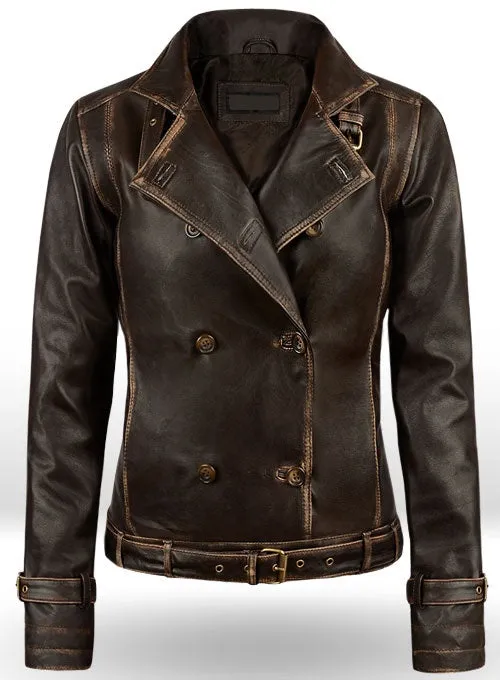 Scarlett Johansson The Winter Soldier Genuine Brown Leather Jacket