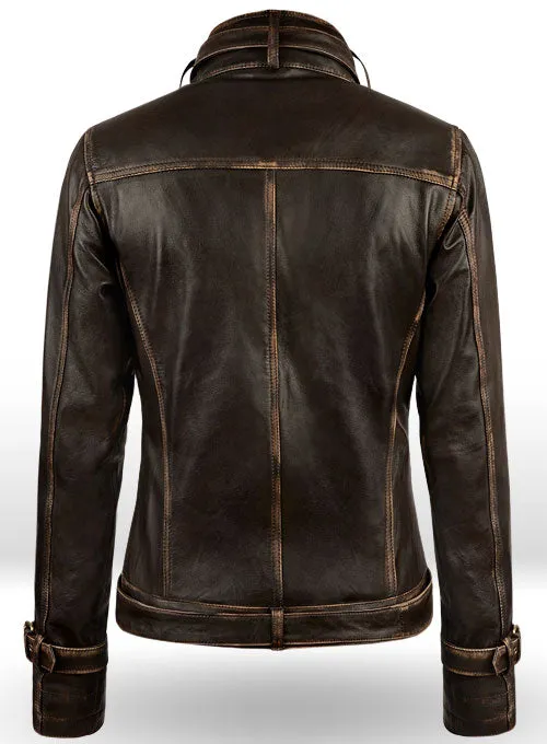 Scarlett Johansson The Winter Soldier Genuine Brown Leather Jacket