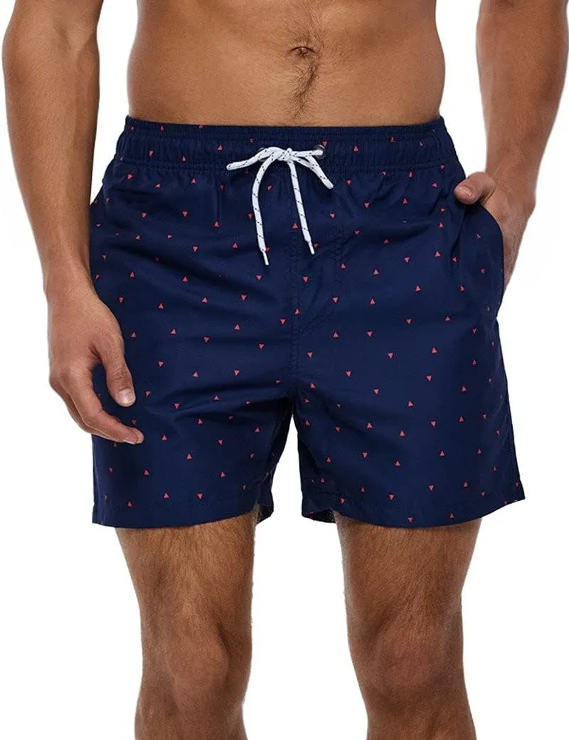 SILKWORLD Mens Swimming Trunks 5 Inch Inseam Swim Shorts Summer Bathing Suit Swimwear Beachwear with Pockets