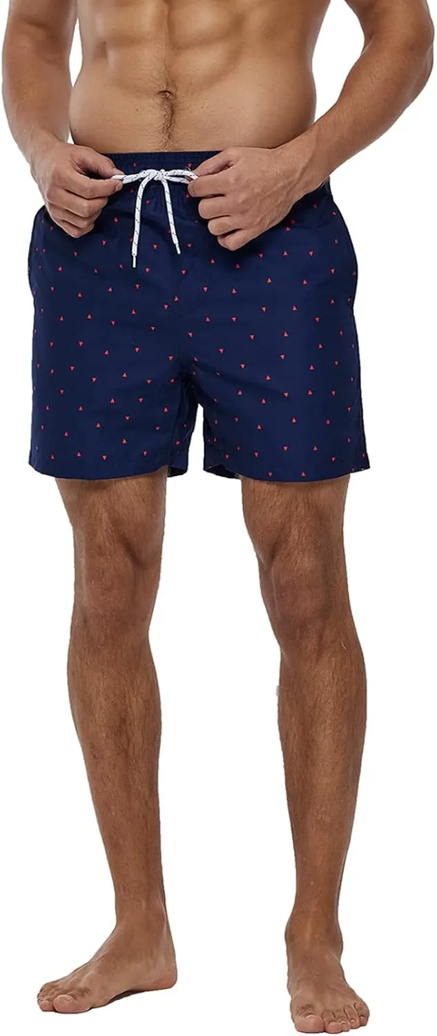 SILKWORLD Mens Swimming Trunks 5 Inch Inseam Swim Shorts Summer Bathing Suit Swimwear Beachwear with Pockets
