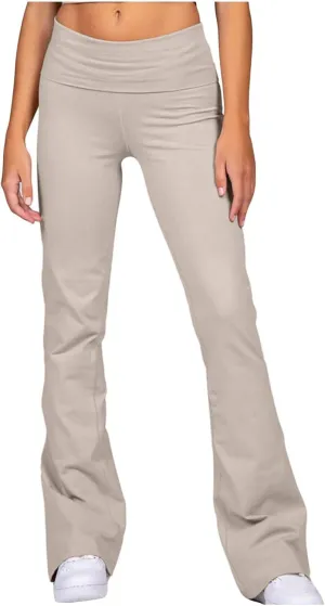 SMIDOW Bootcut Yoga Pants for Women High Waist Casual Flare Leggings Workout Flares Tall Long Lounge Trousers