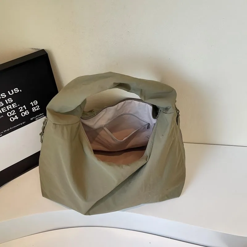 Solid Hobo Shoulder Bag Large Tote Bags For Women Soft Slouchy Handbag Trendy Purse Work Travel