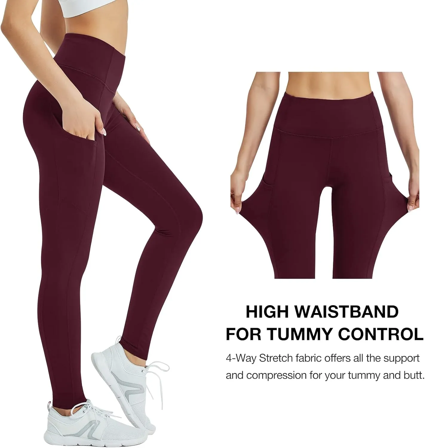 SP3LOPS Fleece Lined Leggings Women,Waterproof Winter Thermal Leggings for Women, Thick Warm Lined Yoga Pant Pockets