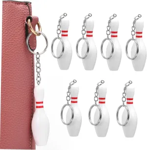STOBOK 8pcs Bowling Pin Keychain Bowling Pin Pendants Keychain Accessories Bowling Pendants Bowling Pin Key Ring Bowling Pin Decors Key Decoration Sports Theme Keyring Bag Pendant