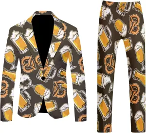 Suits for Men Suit Fashion Casual Printed Coat Vest Pants Suit Formal Work Suit Winter Windeproof Suit Men Slim Fit