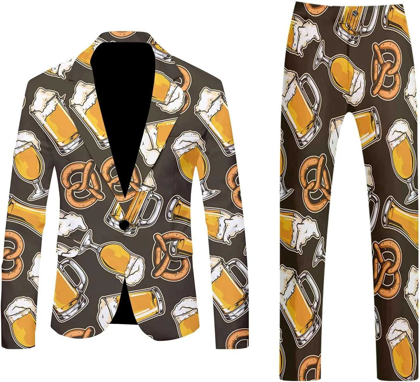 Suits for Men Suit Fashion Casual Printed Coat Vest Pants Suit Formal Work Suit Winter Windeproof Suit Men Slim Fit