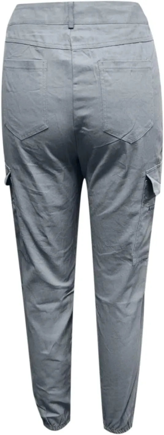 Tactical Pants for Women Skinny Stretch Cargo Pants High Waisted Straight Leg Pants Bound Feet Ripstop Cargo Trousers