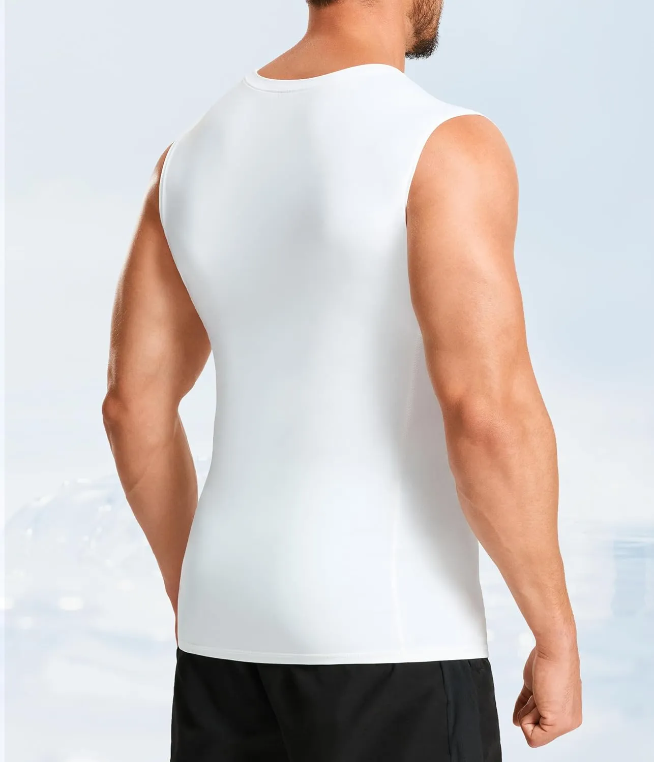 TAILONG 2 Pack Compression Shirt Men - Athletic Base Layer Sleeveless Workout Tank Top Slimming Undershirt