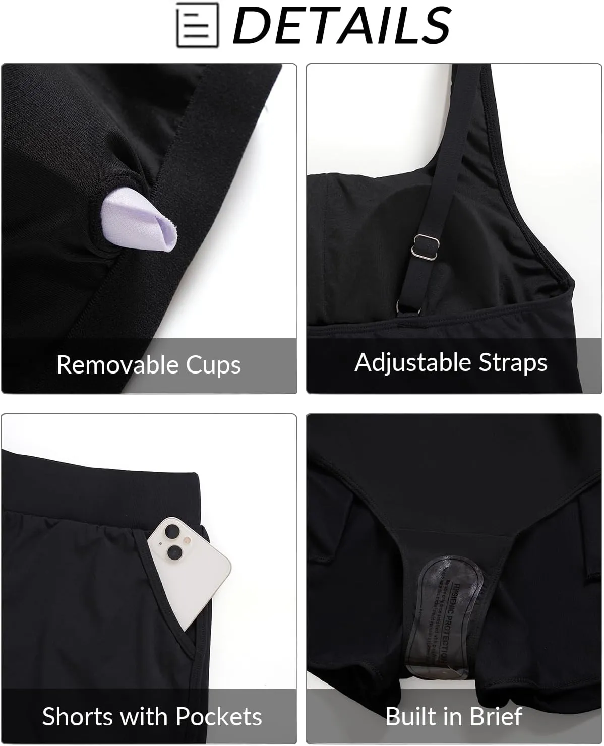 Tankini Swimsuits with Shorts - Two Piece Swimsuits Tummy Control Bathing Suits with Pockets