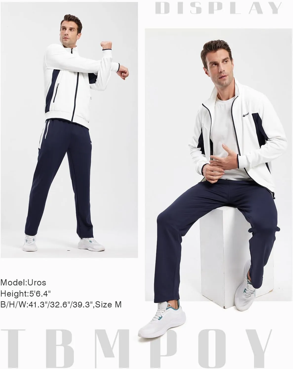 TBMPOY Men's Tracksuits Sweatsuits for Men Sweat Track Suits 2 Piece Casual Athletic Jogging Warm Up Full Zip Sets