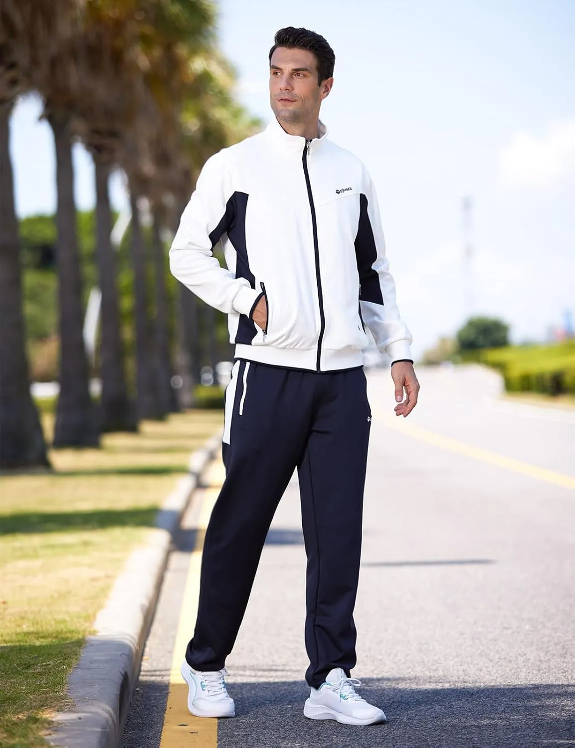 TBMPOY Men's Tracksuits Sweatsuits for Men Sweat Track Suits 2 Piece Casual Athletic Jogging Warm Up Full Zip Sets
