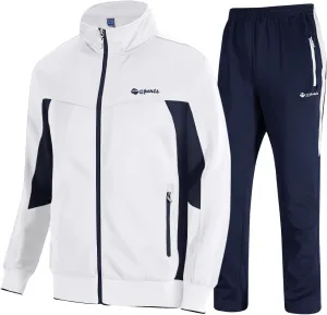 TBMPOY Men's Tracksuits Sweatsuits for Men Sweat Track Suits 2 Piece Casual Athletic Jogging Warm Up Full Zip Sets