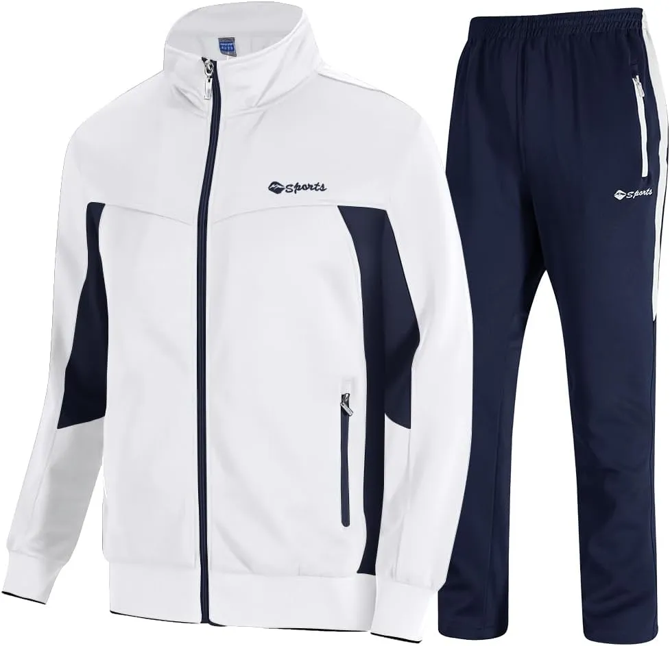 TBMPOY Men's Tracksuits Sweatsuits for Men Sweat Track Suits 2 Piece Casual Athletic Jogging Warm Up Full Zip Sets