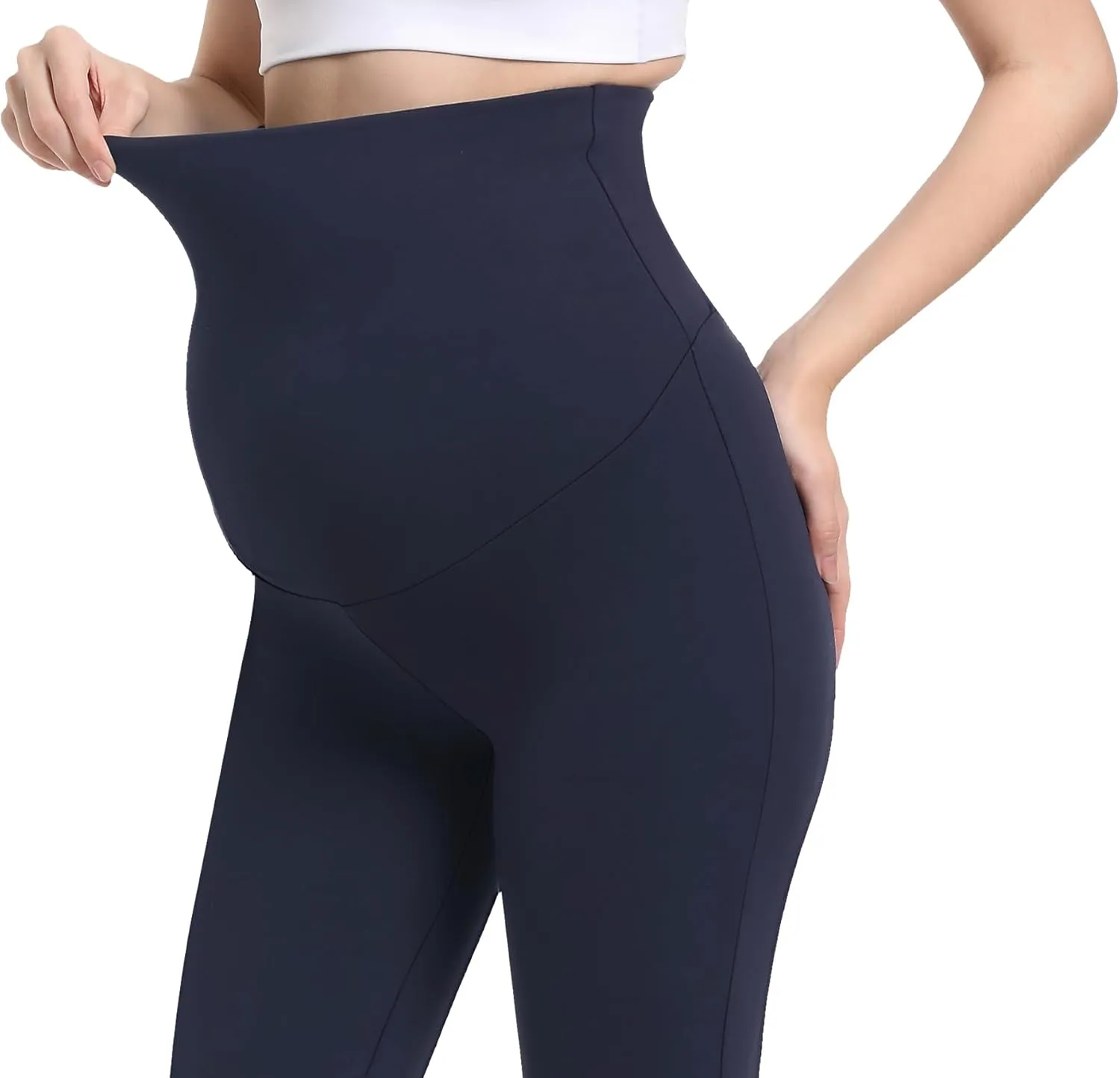 V VOCNI Women's Maternity Flare Leggings Over The Belly Bootcut Bell Bottom Pregnancy Leggings Lounge Yoga Pants