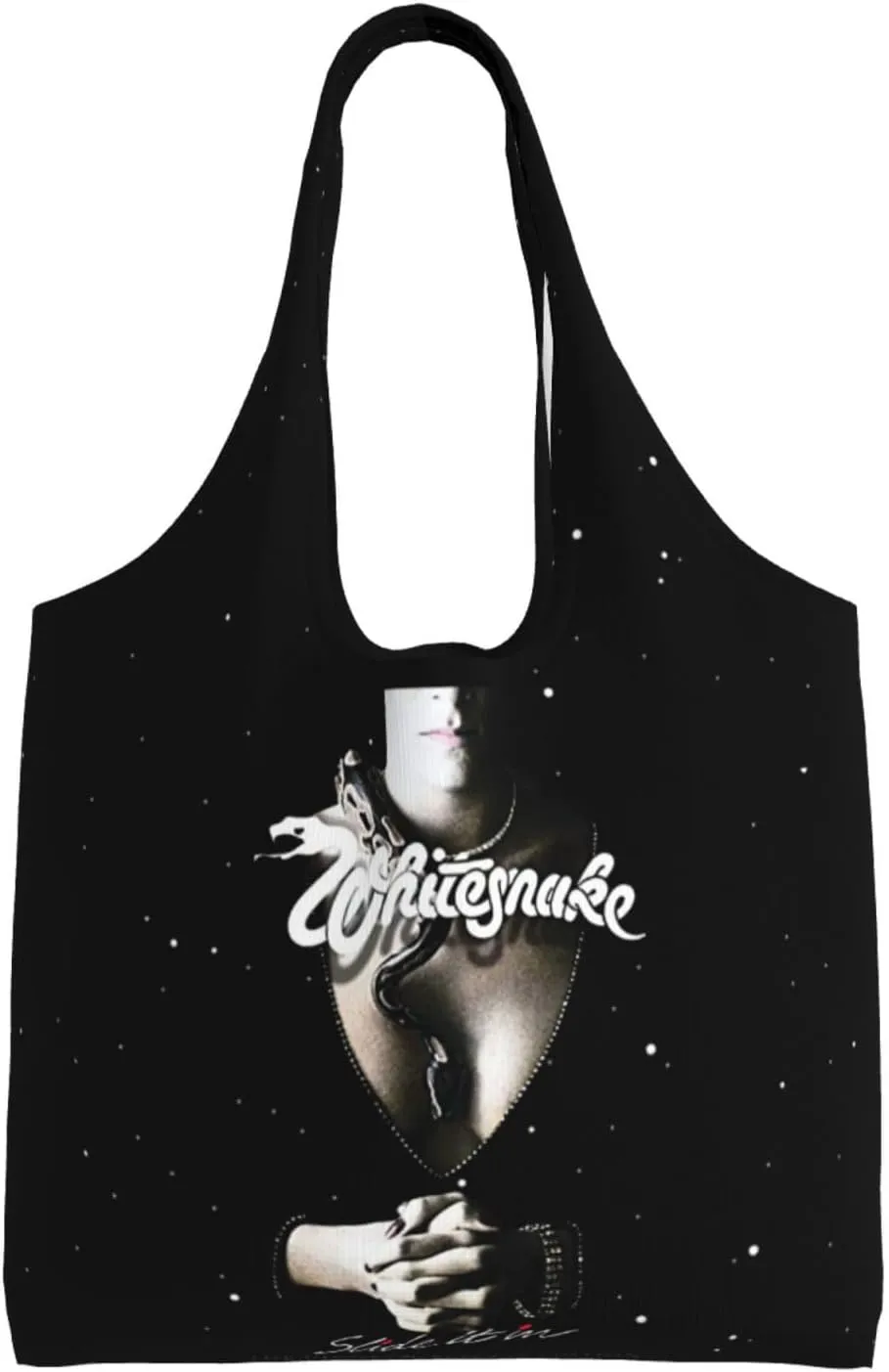 Whitesnakes Shoulder Canvas Tote for Women Weekender Handbag Reusable Grocery Shopping Bag