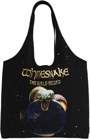 Whitesnakes Shoulder Canvas Tote for Women Weekender Handbag Reusable Grocery Shopping Bag